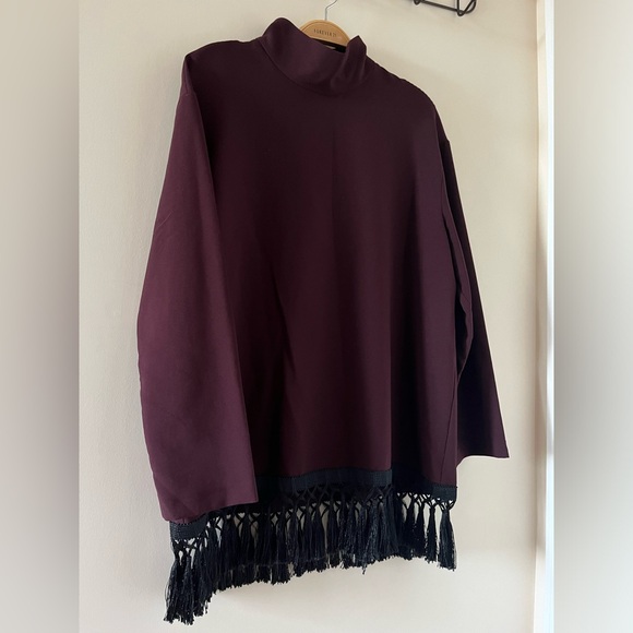 Burgundy Zara tunic with fringes 💜 - Picture 2 of 4
